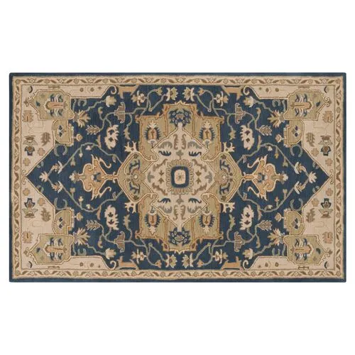 Kalle Rug - Navy/Beige - Beige