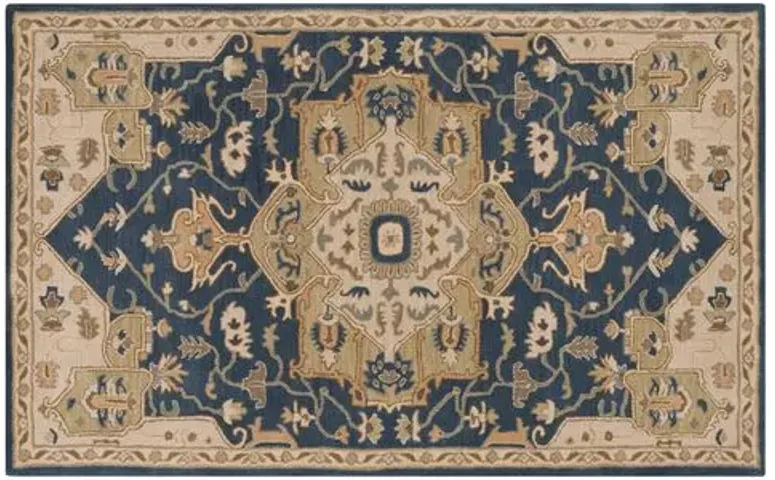 Kalle Rug - Navy/Beige - Beige