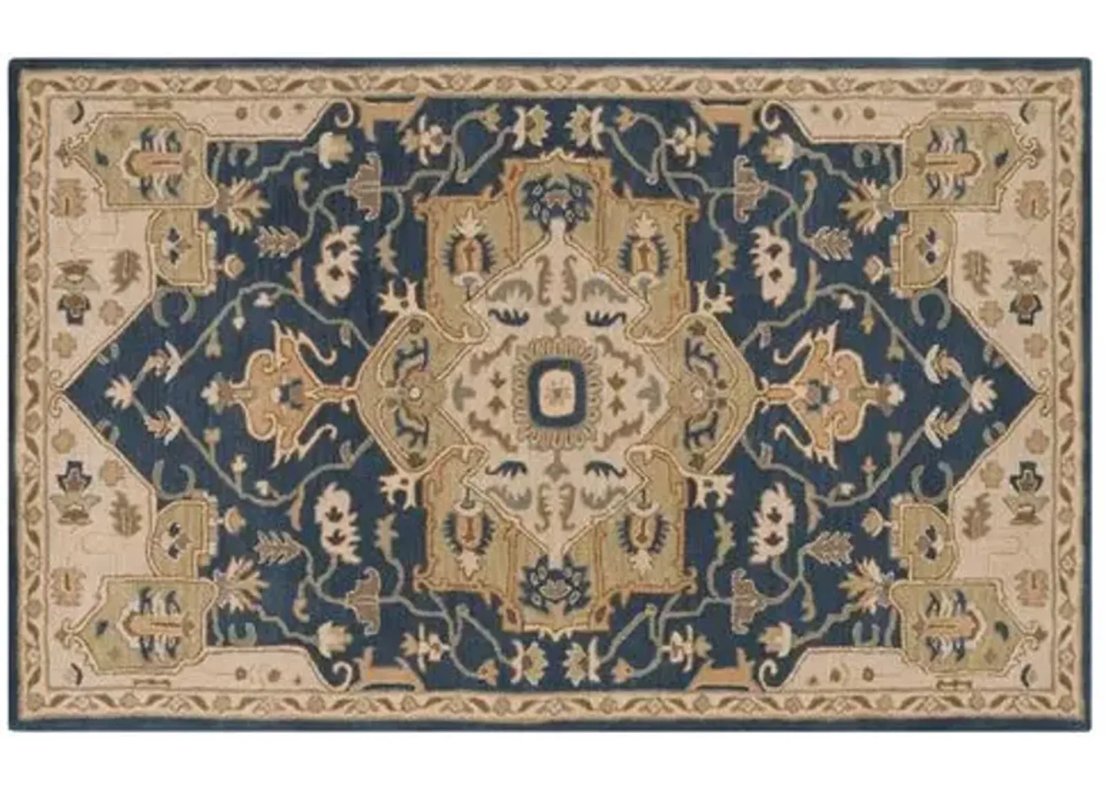 Kalle Rug - Navy/Beige - Beige