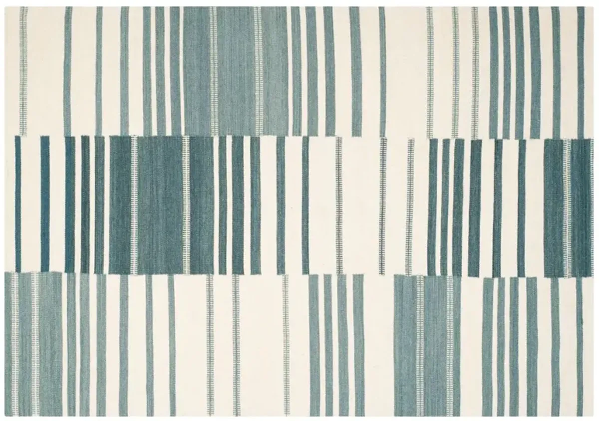 Arlin Flat-Weave Rug - Blue/Ivory - Blue