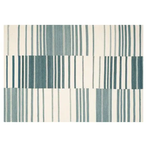 Arlin Flat-Weave Rug - Blue/Ivory - Blue