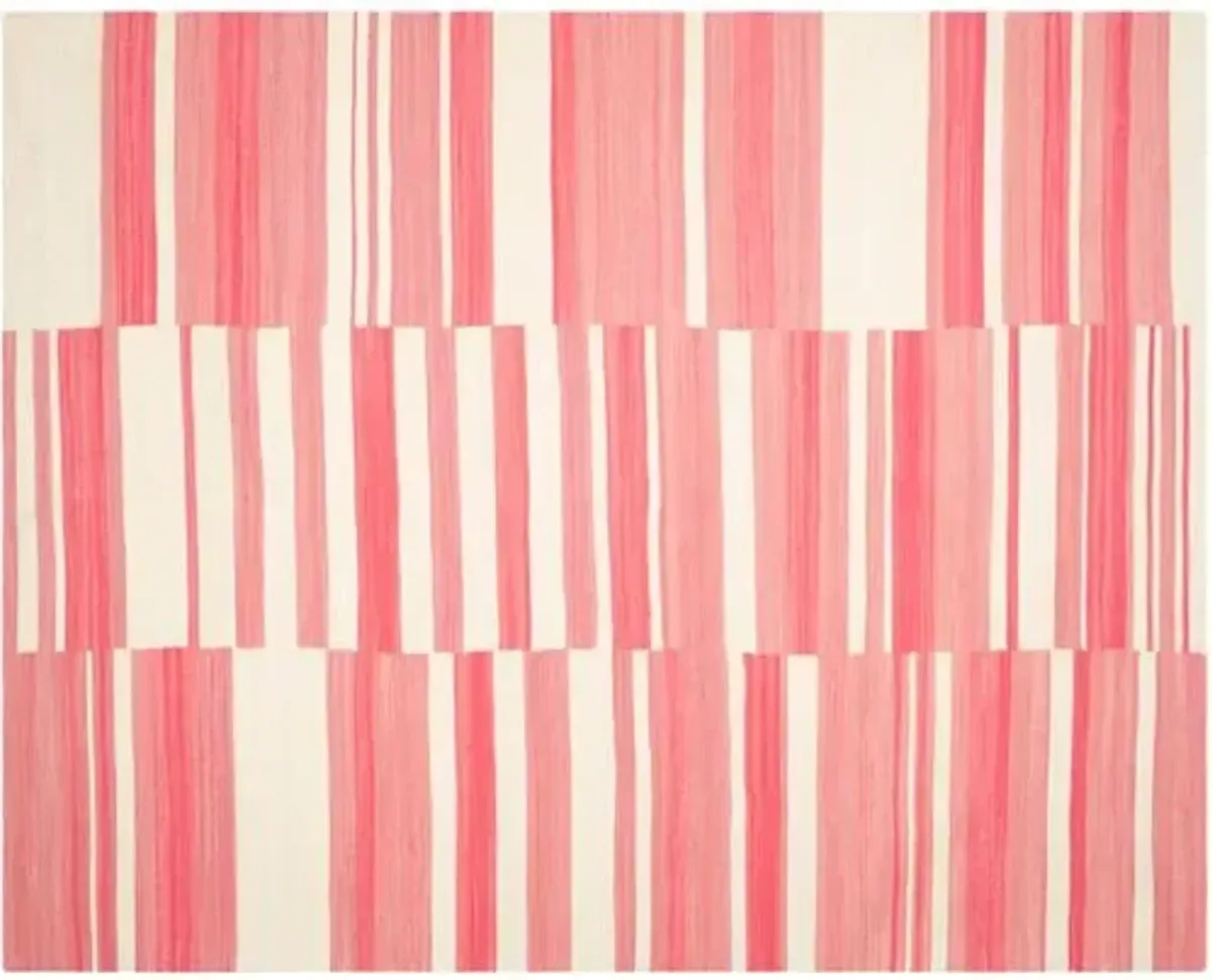 Arlin Flat-Weave Rug - Pink/Ivory - Pink