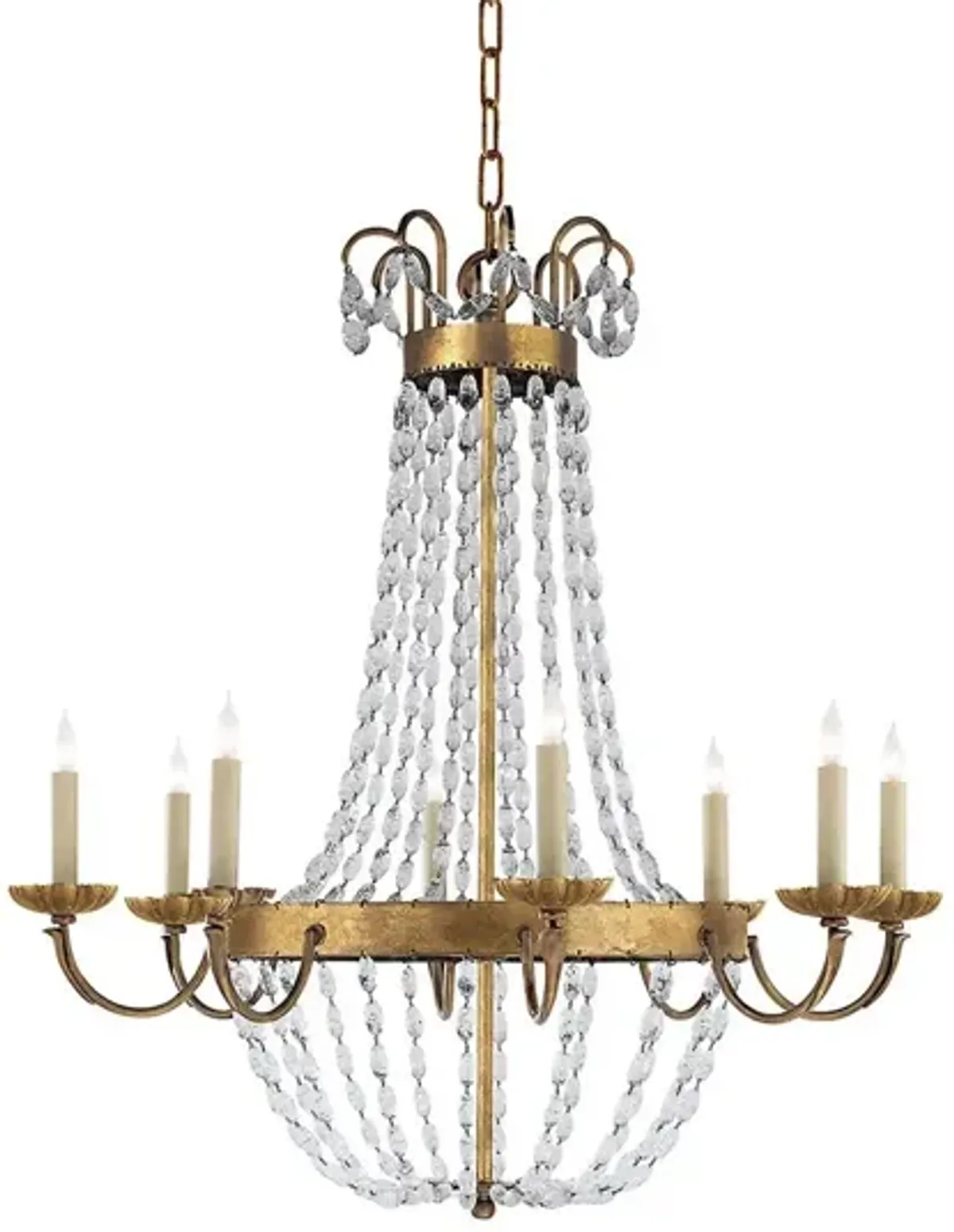 Visual Comfort - Paris Flea Market Large Chandelier - Antique Brass - Gold