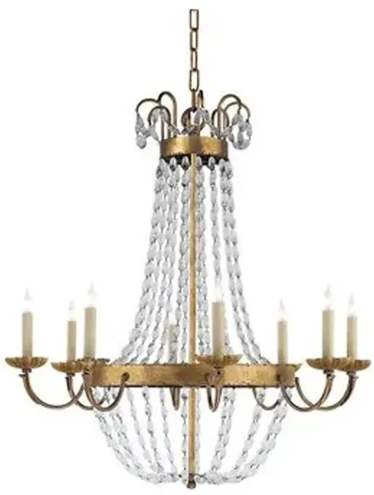 Visual Comfort - Paris Flea Market Large Chandelier - Antique Brass - Gold