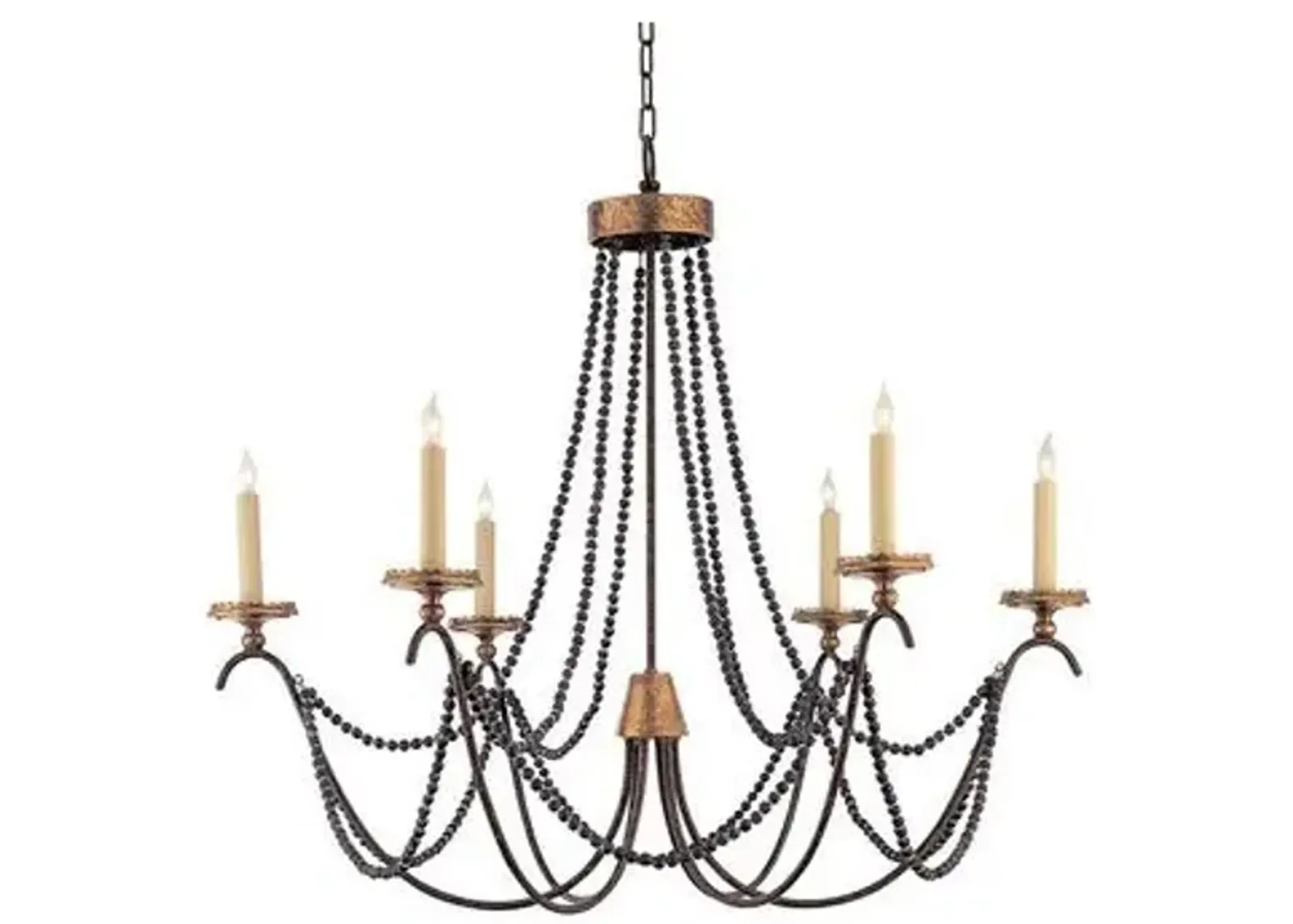 Visual Comfort - Marigot Chandelier - Hand Painted Rust Finish - Black