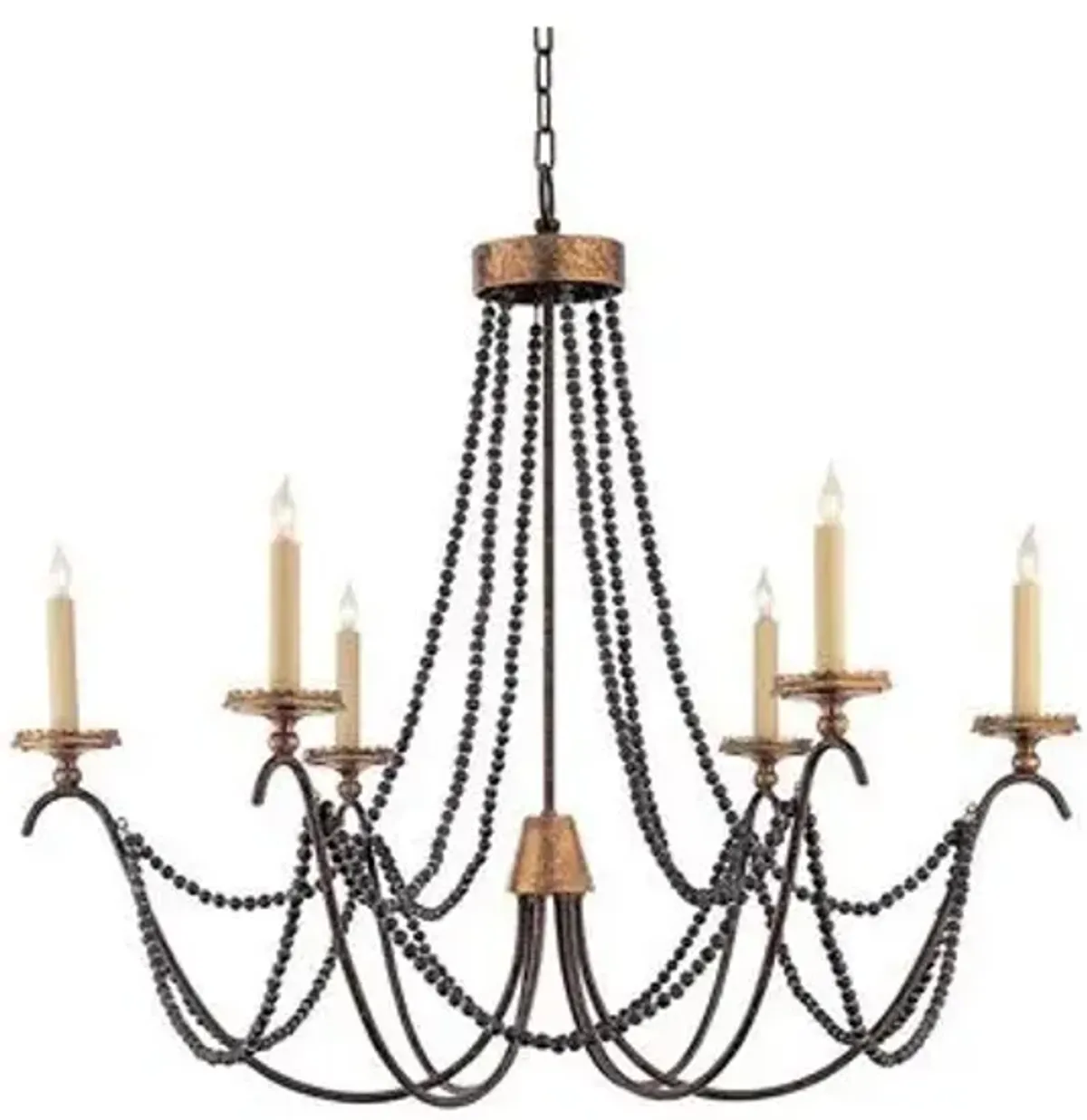 Visual Comfort - Marigot Chandelier - Hand Painted Rust Finish - Black