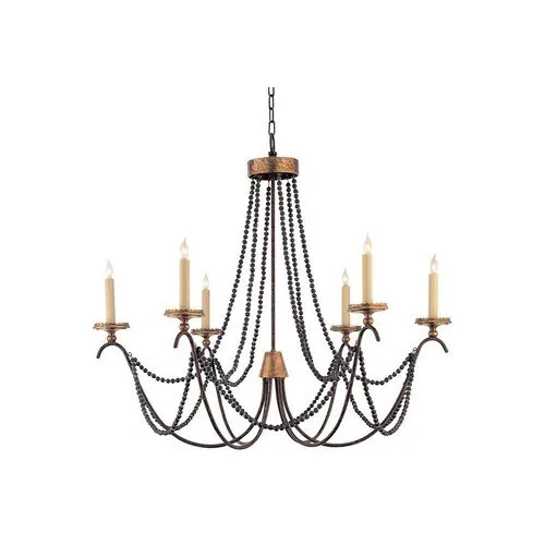 Visual Comfort - Marigot Chandelier - Hand Painted Rust Finish - Black