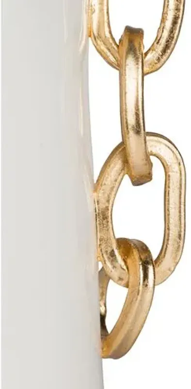 Chainlink Table Lamp - White/Gold - Bradburn Home