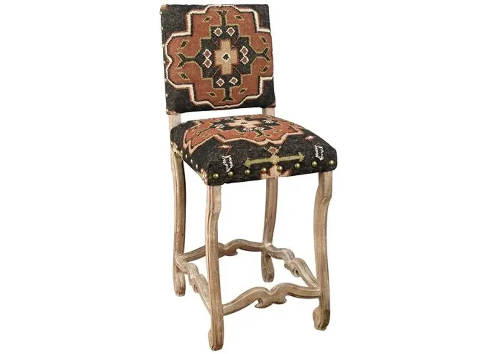 Nadine Kilim Barstool - Black