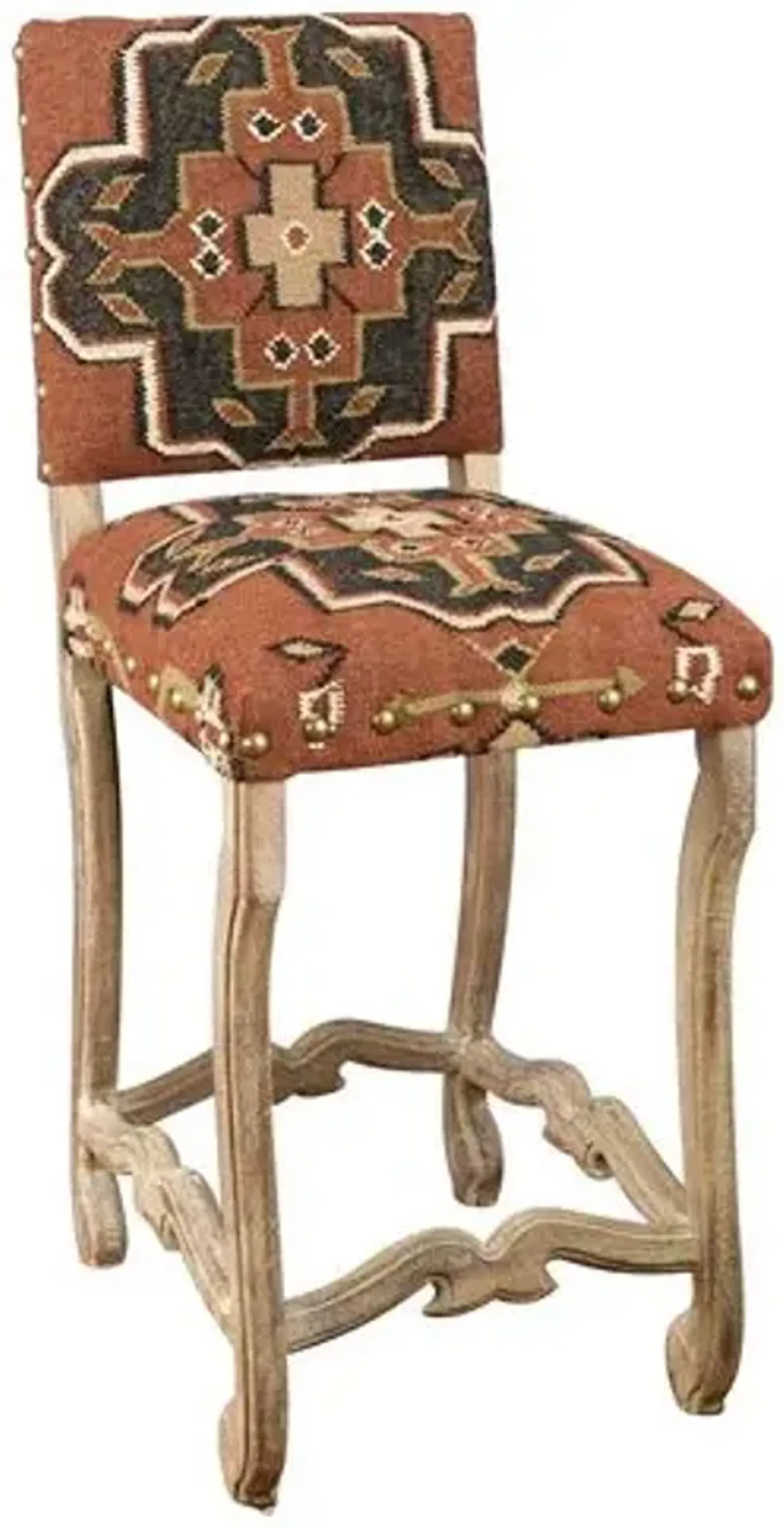 Nadine Kilim Barstool - Red - Handcrafted