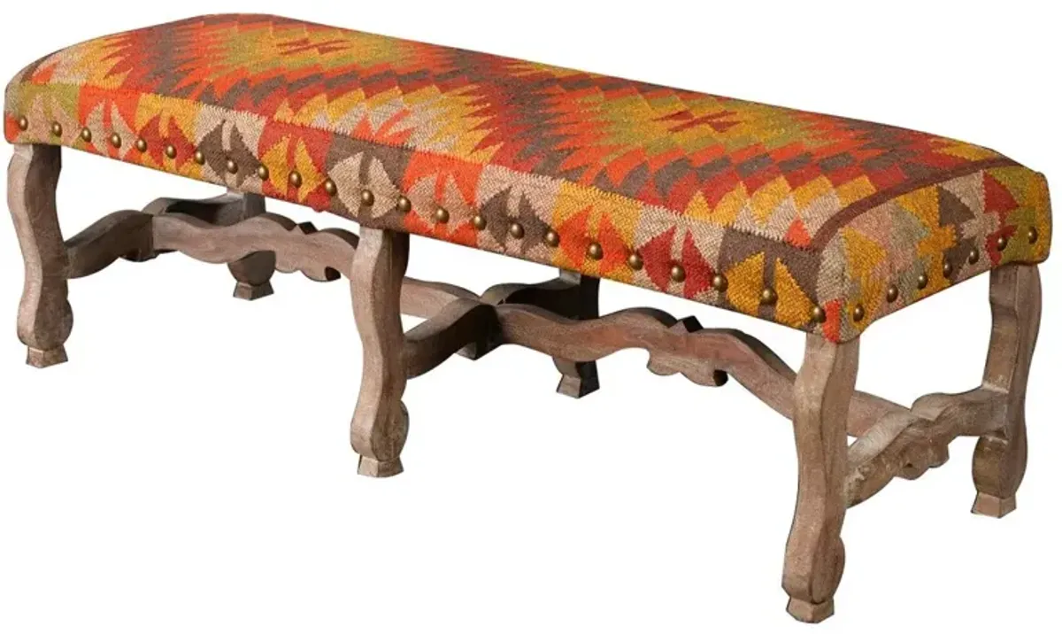 Penny Nailhead Bench, Kilim