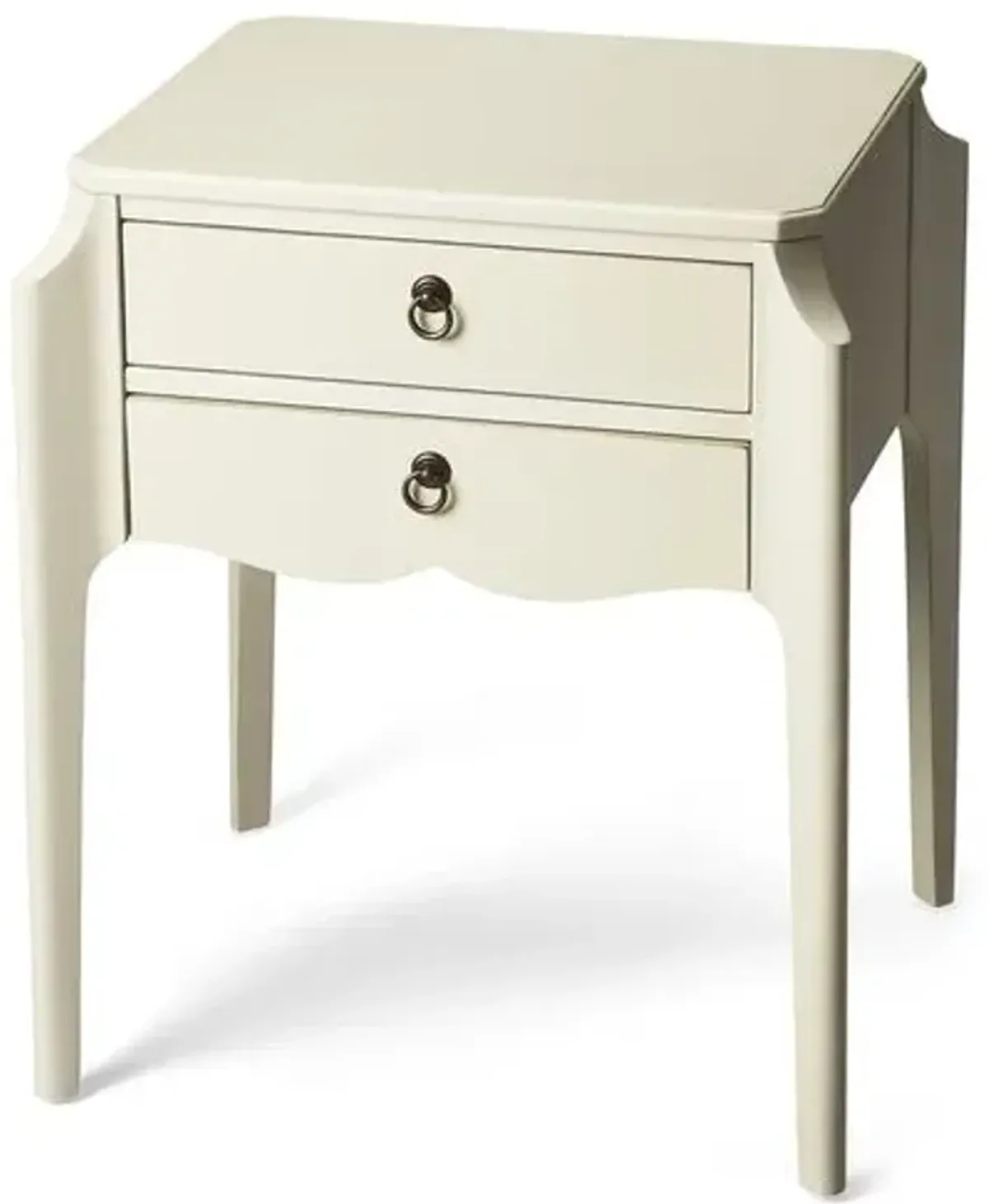 Emily 2-Drawer Nightstand - White