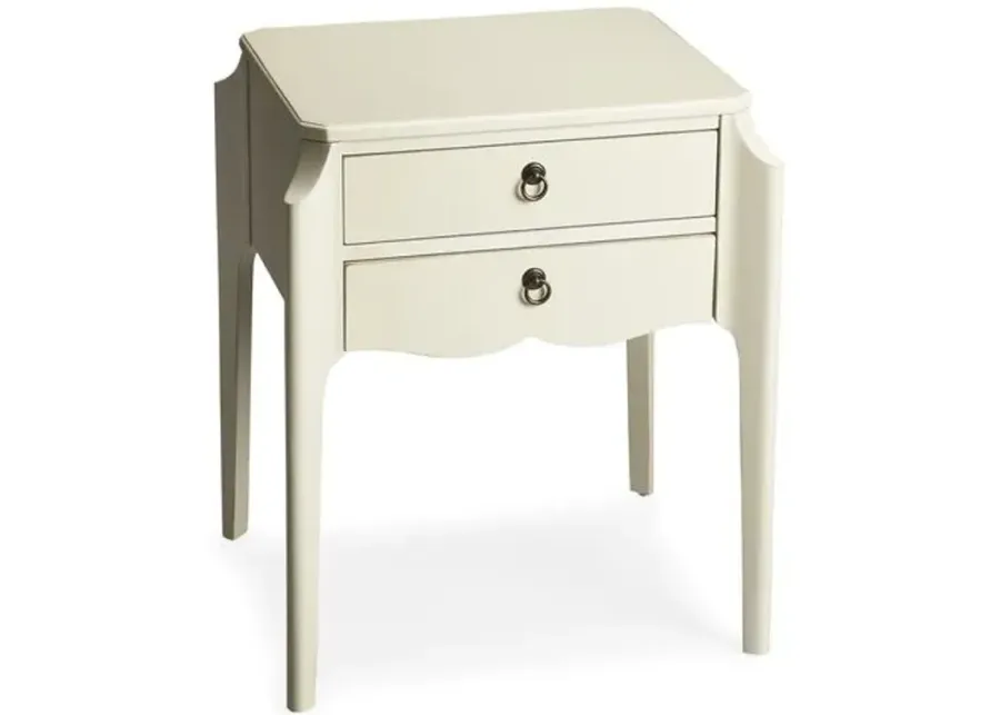 Emily 2-Drawer Nightstand - White