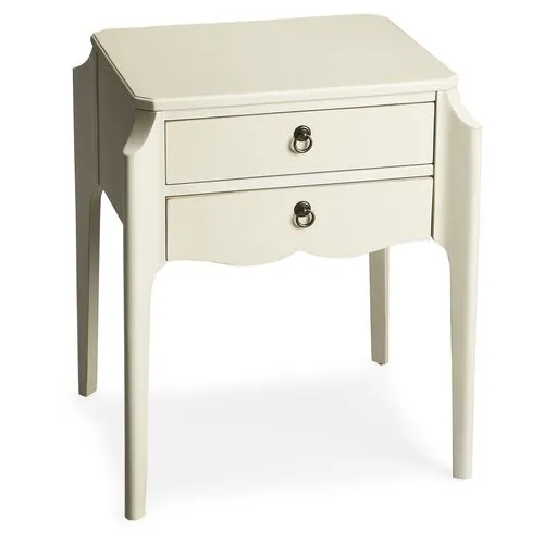 Emily 2-Drawer Nightstand - White