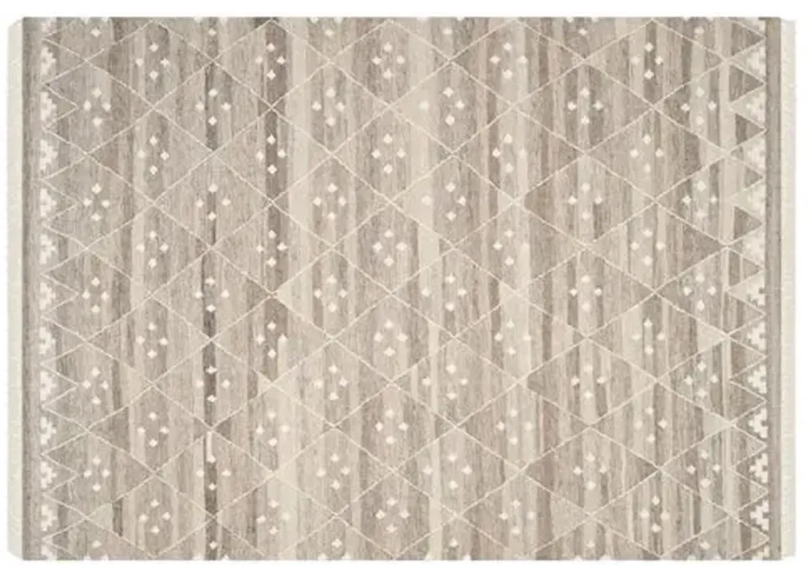 10'x14' Annie Flat-Weave Rug - Natural - Gray - Gray