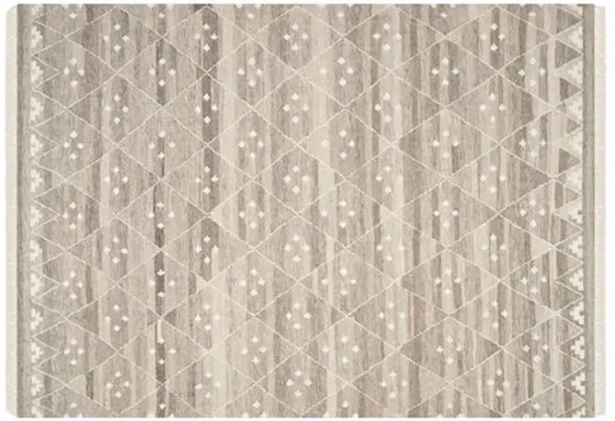 10'x14' Annie Flat-Weave Rug - Natural - Gray - Gray