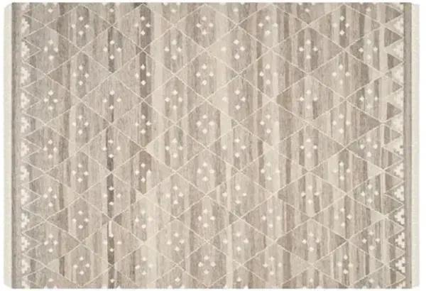 10'x14' Annie Flat-Weave Rug - Natural - Gray - Gray