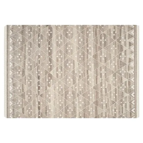 10'x14' Annie Flat-Weave Rug - Natural - Gray - Gray