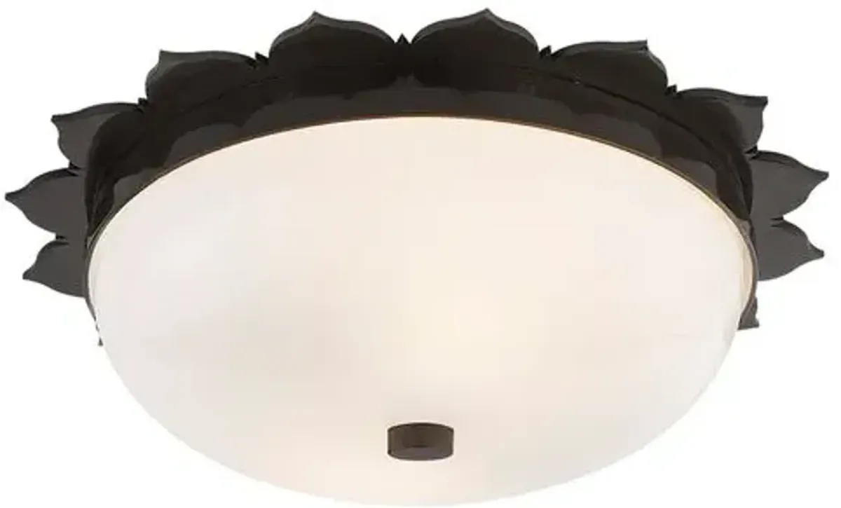 Visual Comfort - Rachel Flush Mount - Gunmetal - Ivory