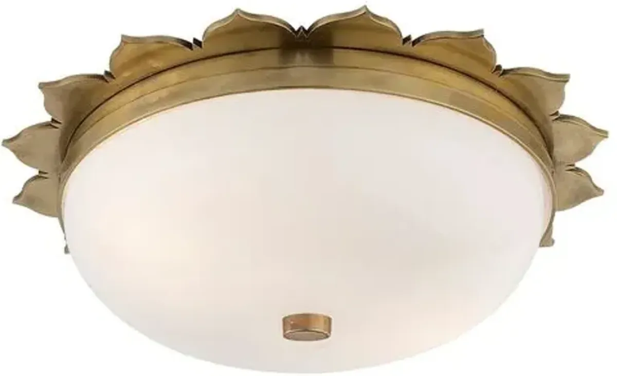 Visual Comfort - Rachel Flush Mount - Natural Brass - Ivory