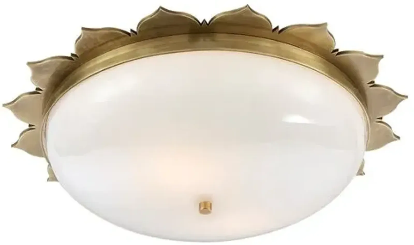 Visual Comfort - Rachel Flush Mount - Natural Brass - Ivory