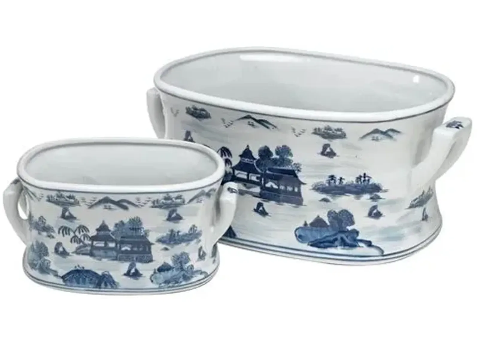 Asst. of 2 Willow Bowls - Blue/White