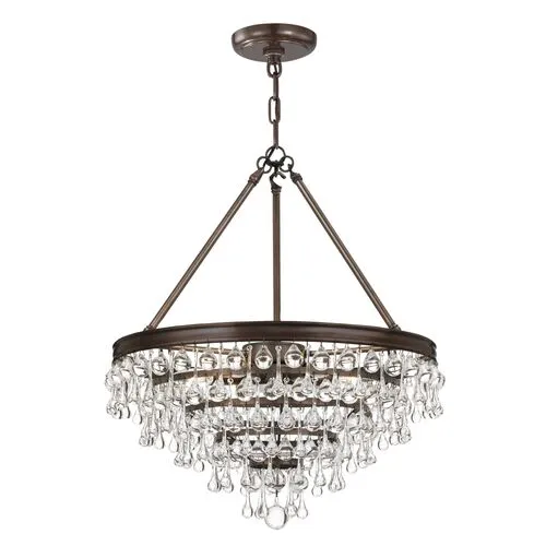 6-Light Chandelier - Vibrant Bronze - Crystorama - Brown