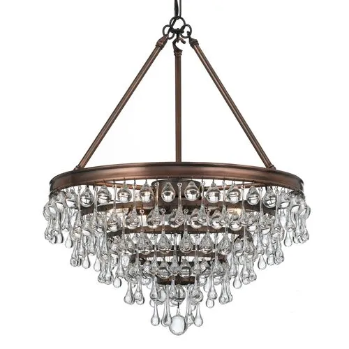 6-Light Chandelier - Vibrant Bronze - Crystorama - Brown