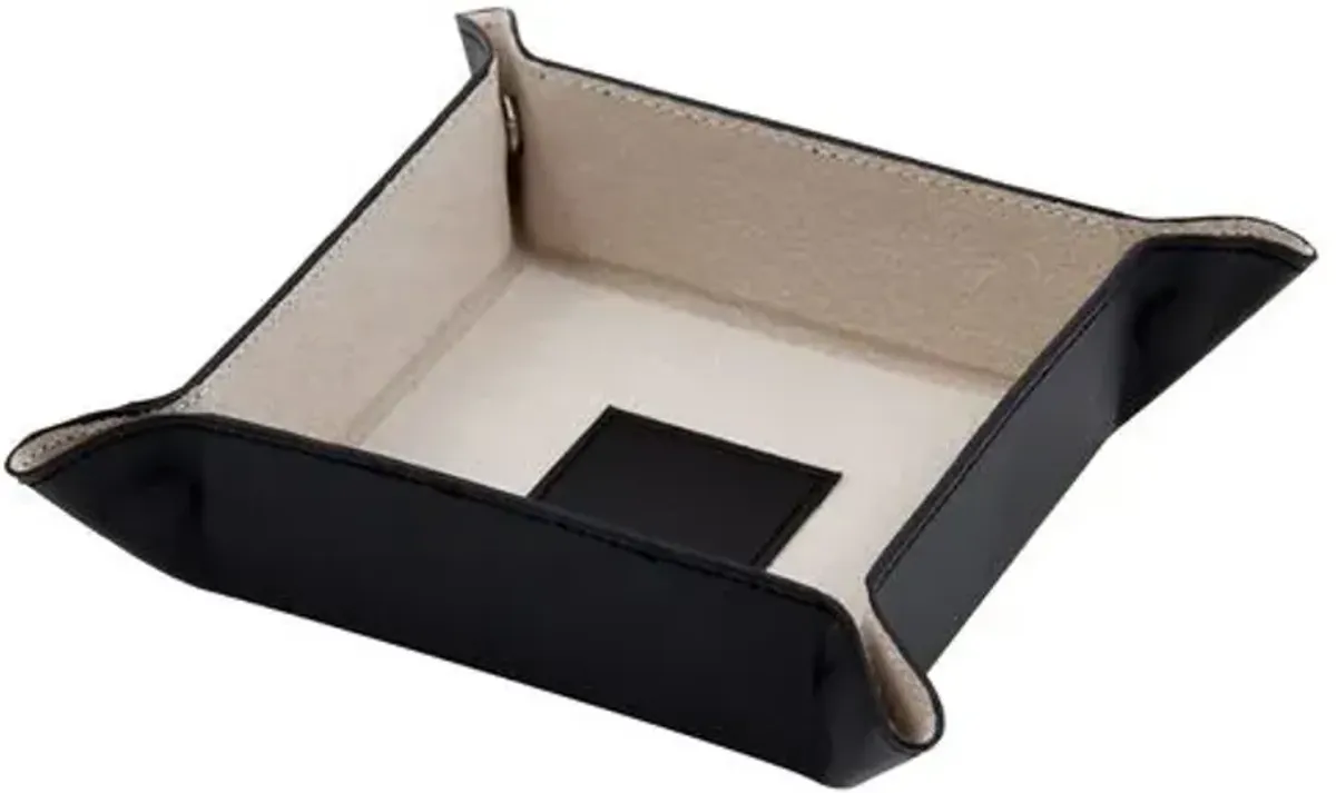 Leather Valet Tray - Black