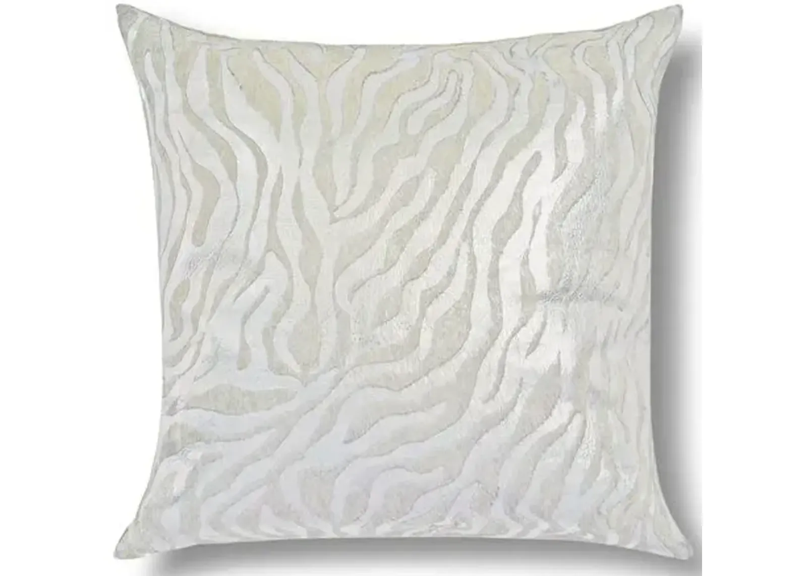 Zebra Striped Pillow - Silver - Le-Coterie