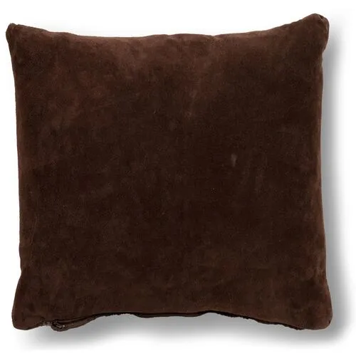 Croc Pillow - Brown Suede - Le-Coterie