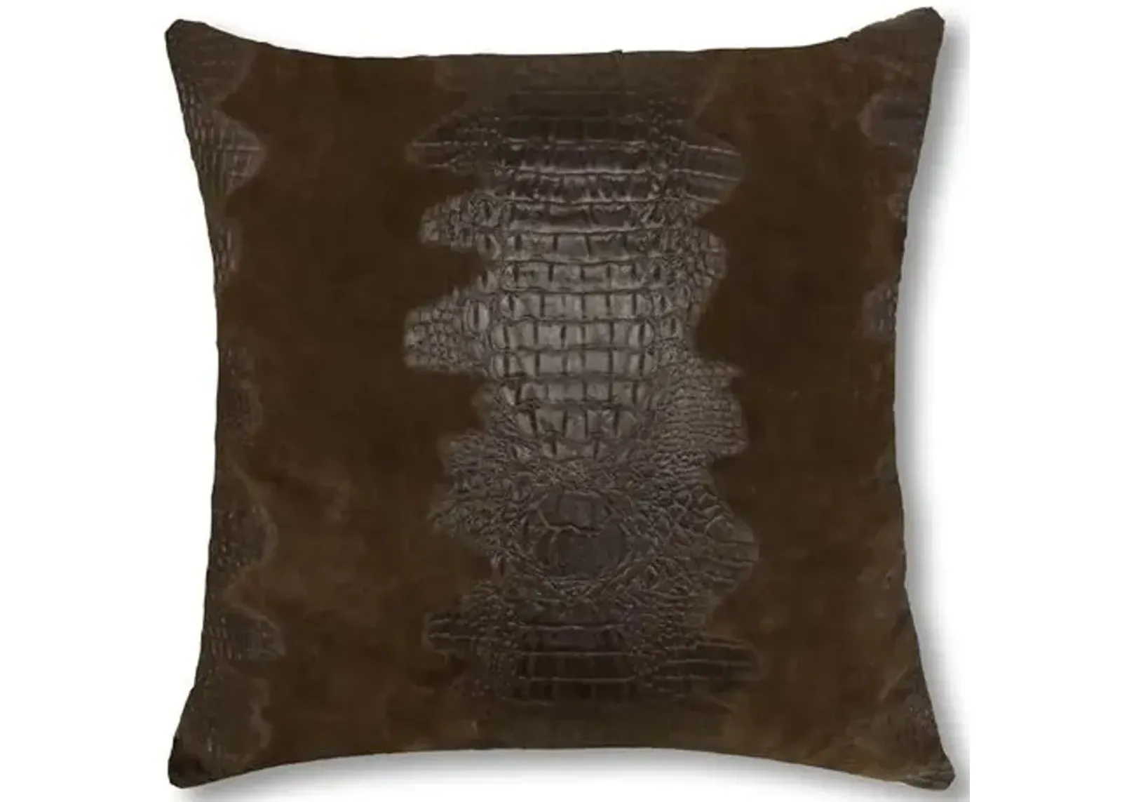 Croc Pillow - Brown Suede - Le-Coterie