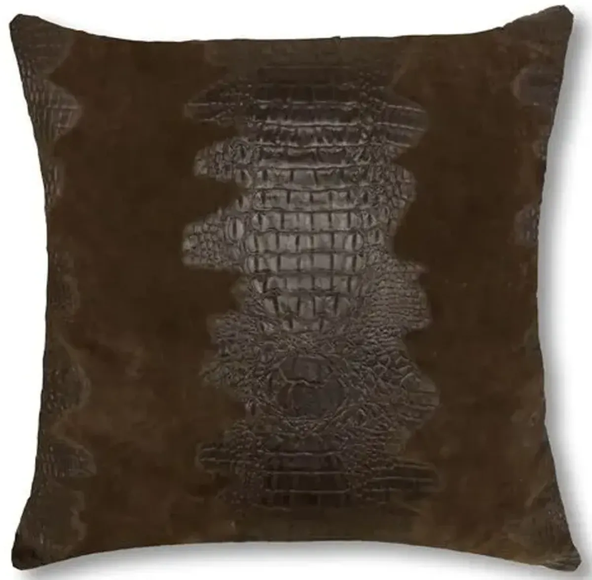 Croc Pillow - Brown Suede - Le-Coterie