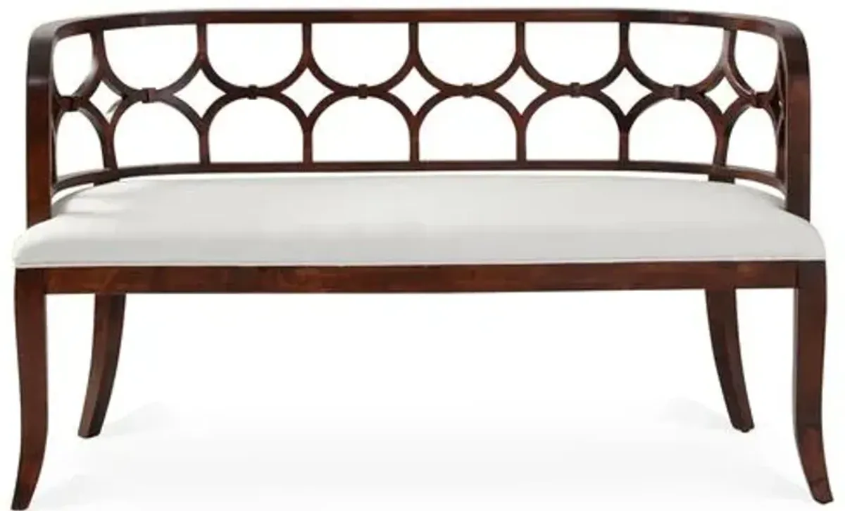 Lily 53" Bench - White Linen - Massoud