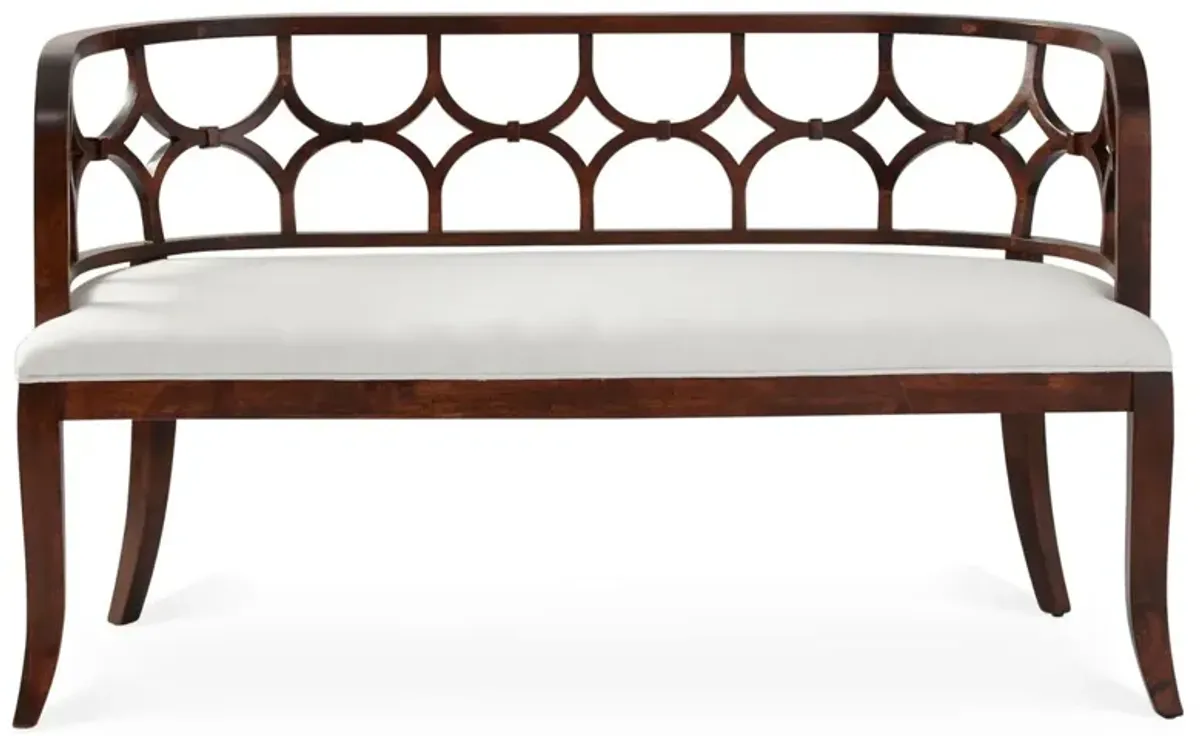Lily 53" Bench, White Linen