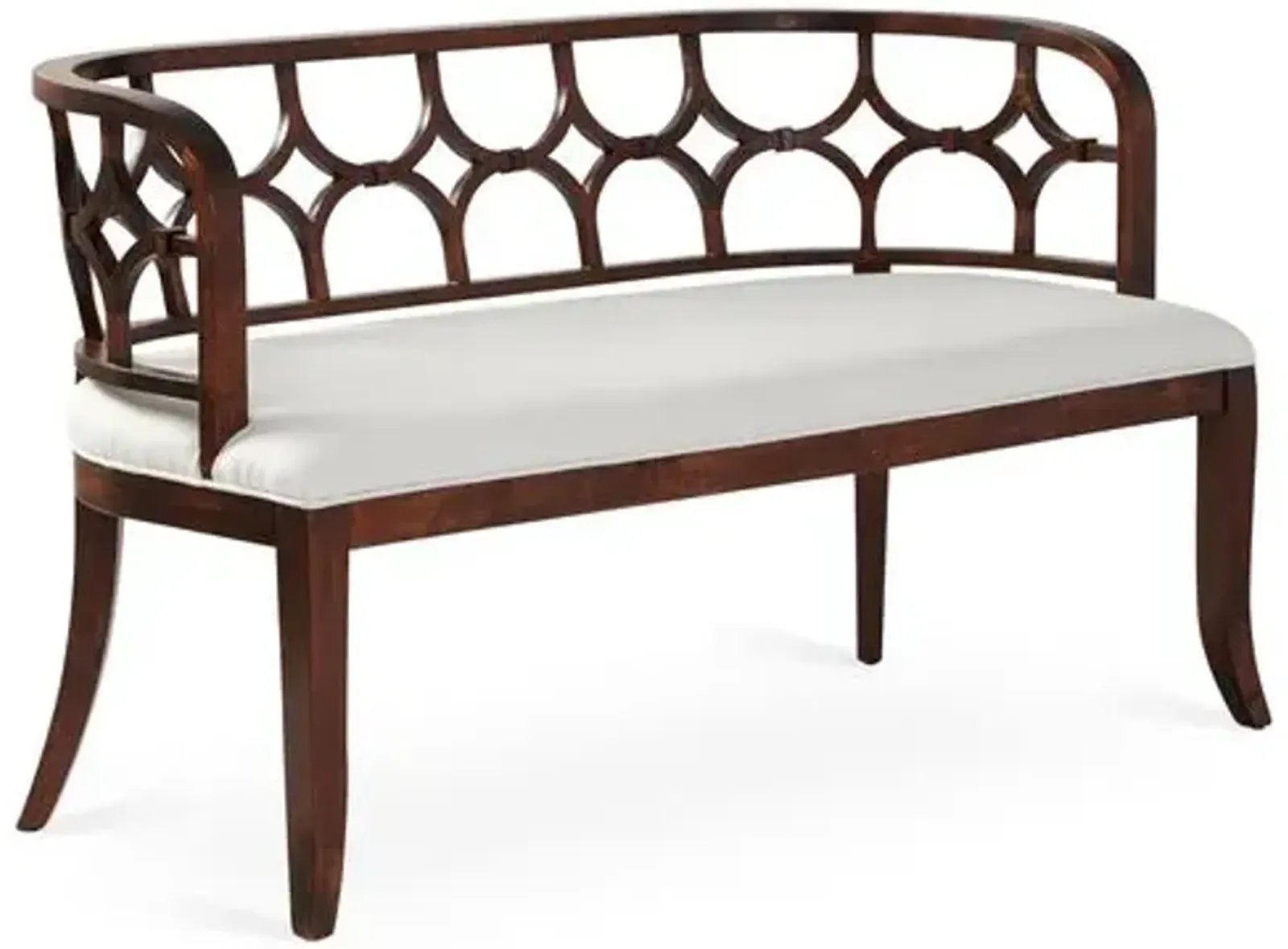 Lily 53" Bench - White Linen - Massoud