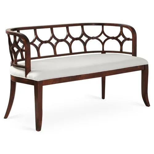 Lily 53" Bench - White Linen - Massoud