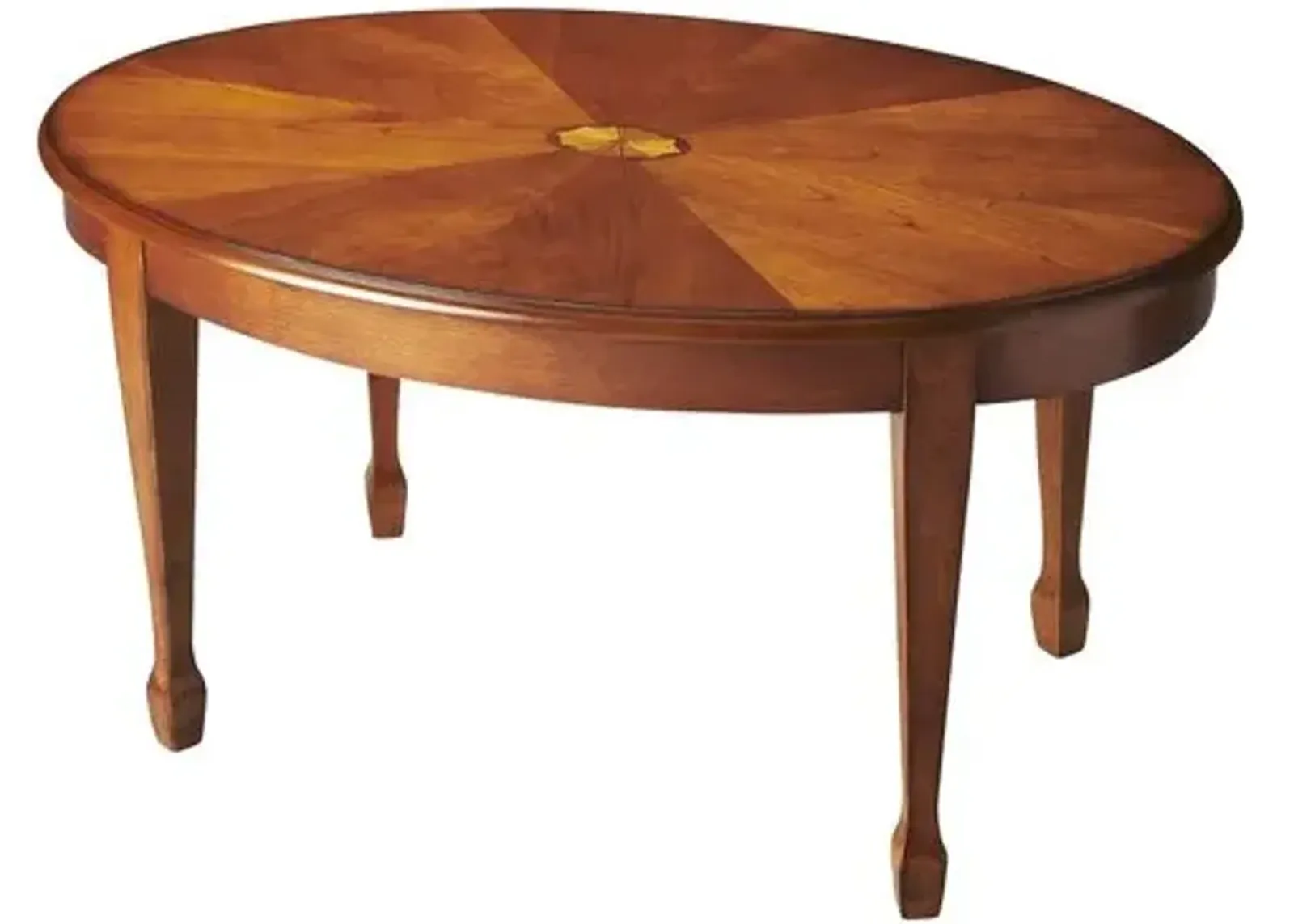 Luca Oval Wood Coffee Table - Brown