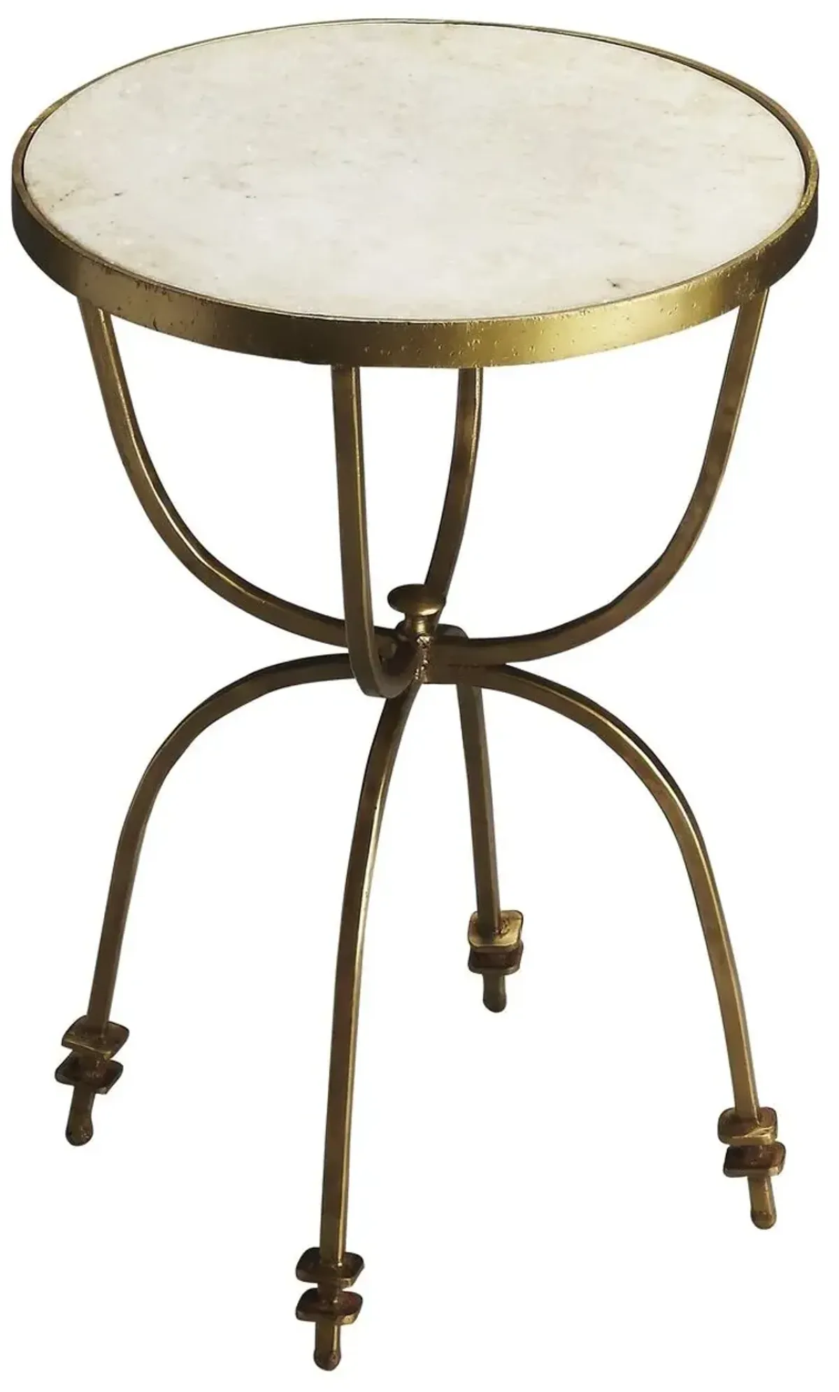 Riley Marble Top Side Table, Gold
