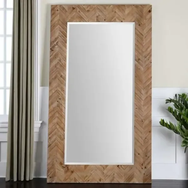 Mayville Floor Mirror - Natural - Gray