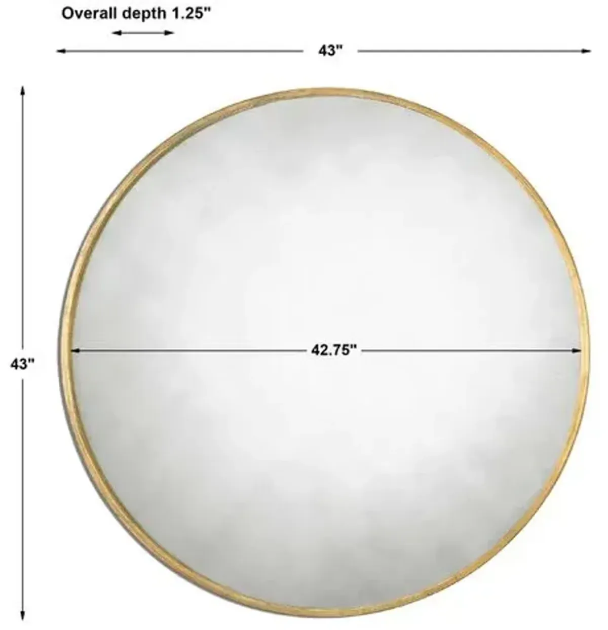 Canton 43" Round Wall Mirror - Antique Mirror/Gold