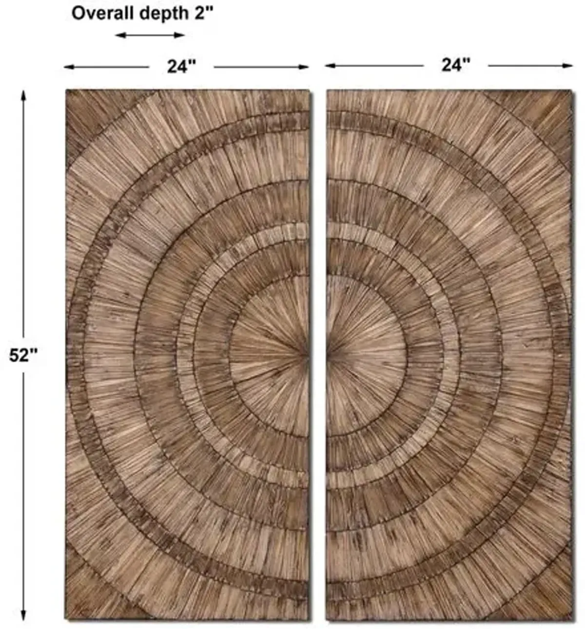 Set of 2 Lanciano Wall Panels - Brown