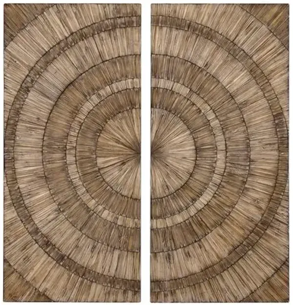 Set of 2 Lanciano Wall Panels - Brown