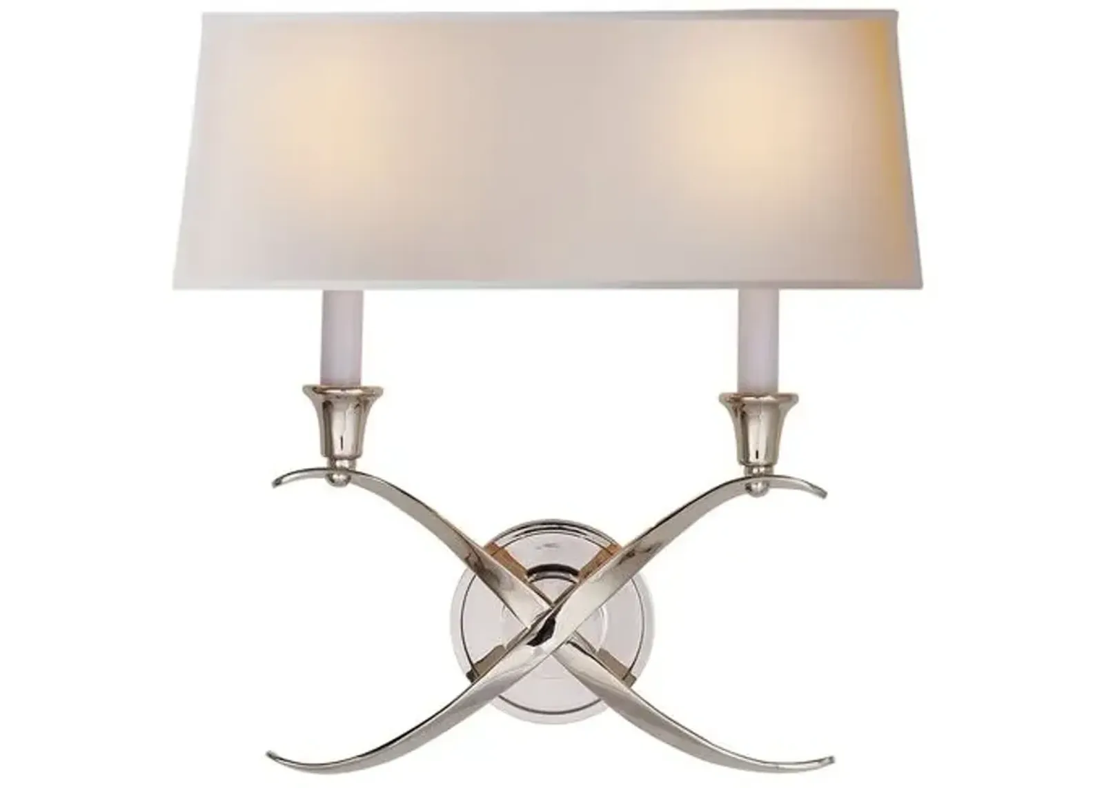 Visual Comfort - Cross Bouillotte Sconce - Nickel - Silver