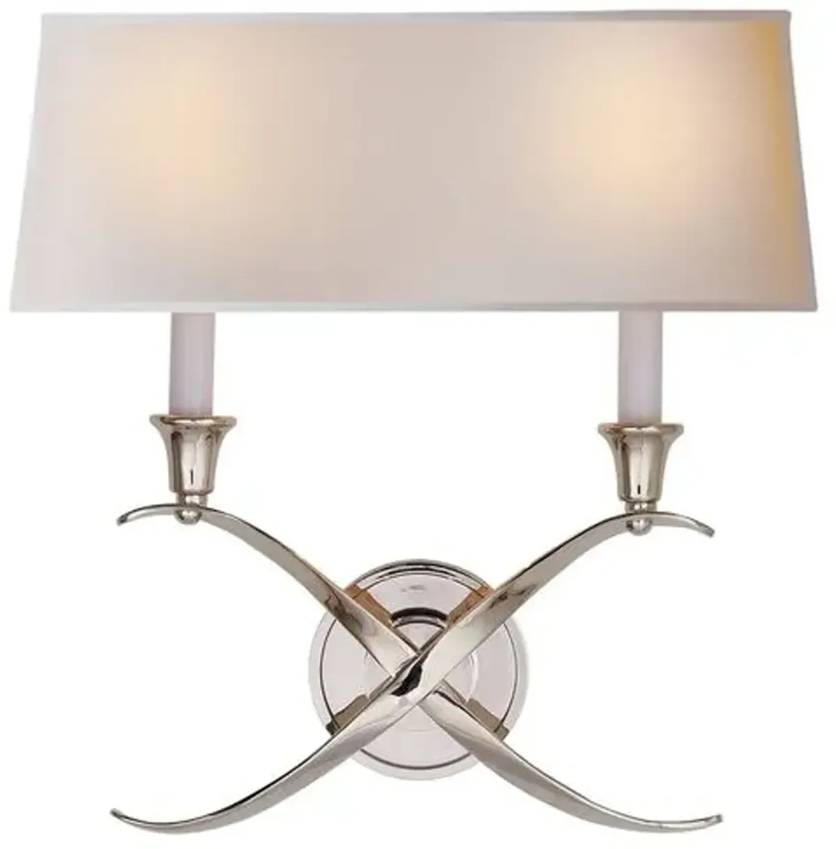 Visual Comfort - Cross Bouillotte Sconce - Nickel - Silver