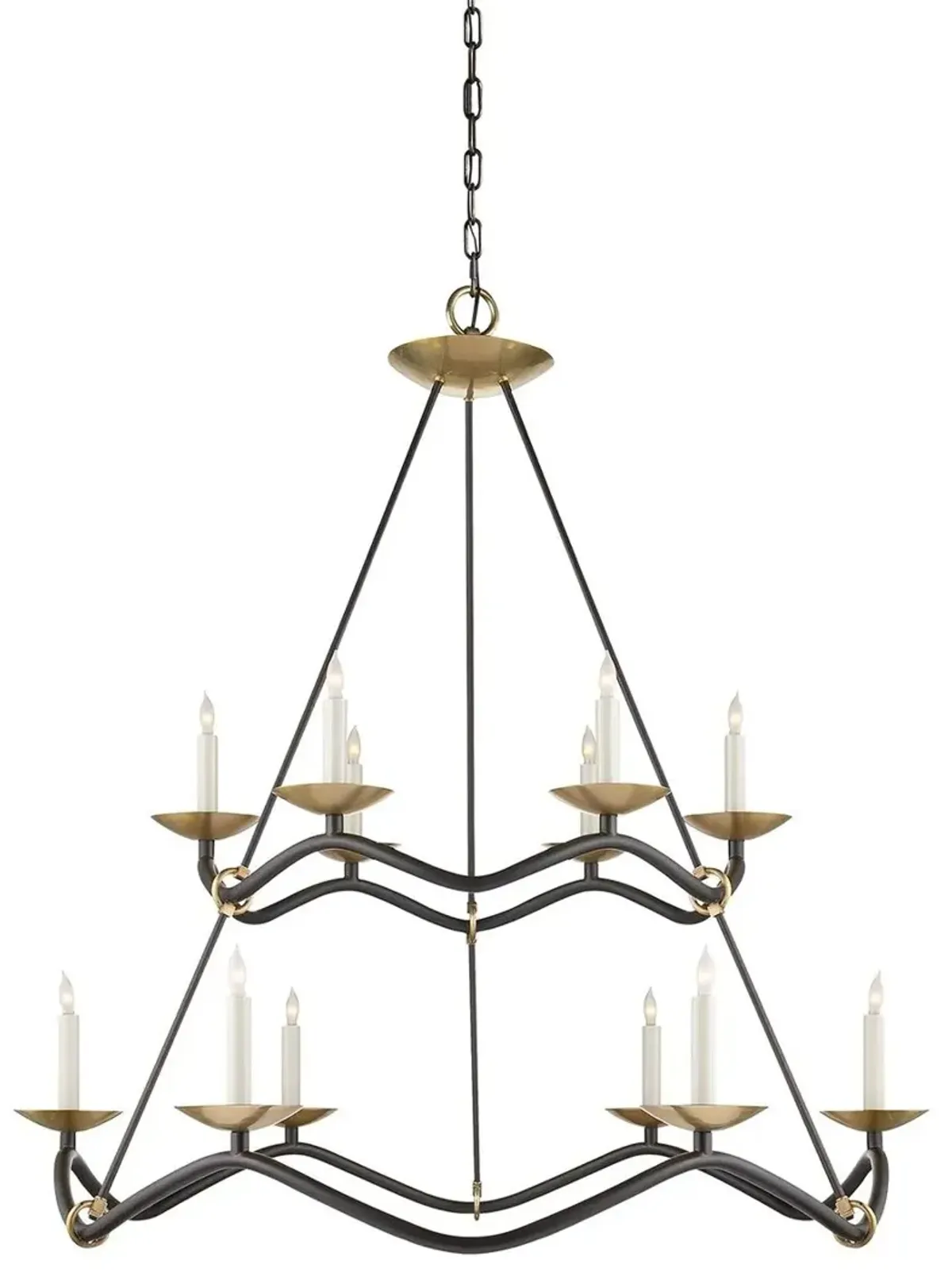 Visual Comfort - Choros Two Tier Chandelier - Aged Iron - Black