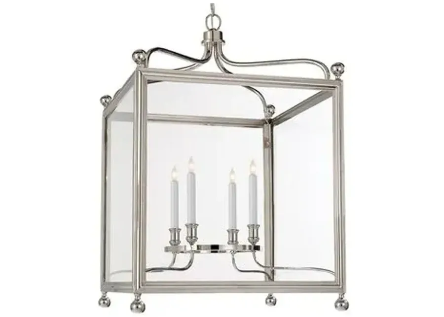 Visual Comfort - Large Greggory Lantern - Polished Nickel - Gray