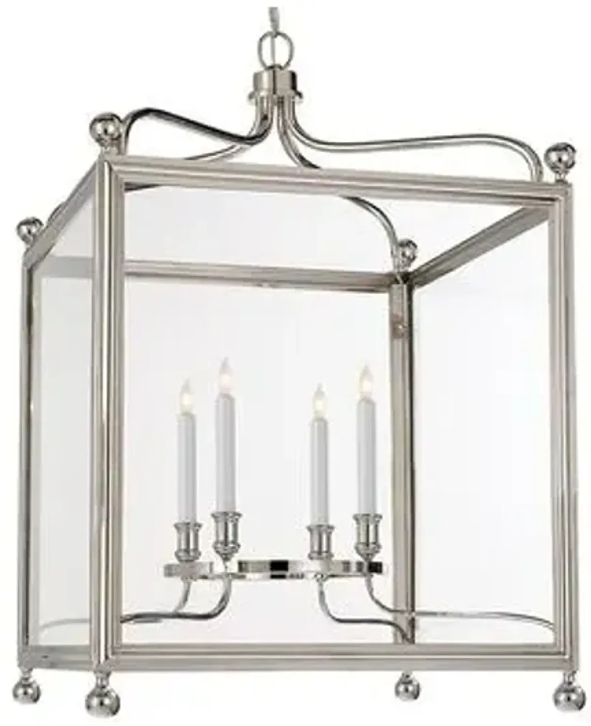 Visual Comfort - Large Greggory Lantern - Polished Nickel - Gray