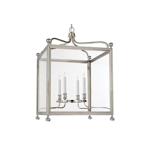 Visual Comfort - Large Greggory Lantern - Polished Nickel - Gray