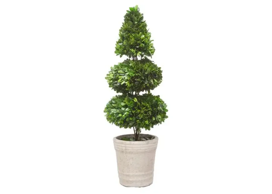 28" Rodeo Boxwood Topiary - Faux - Green